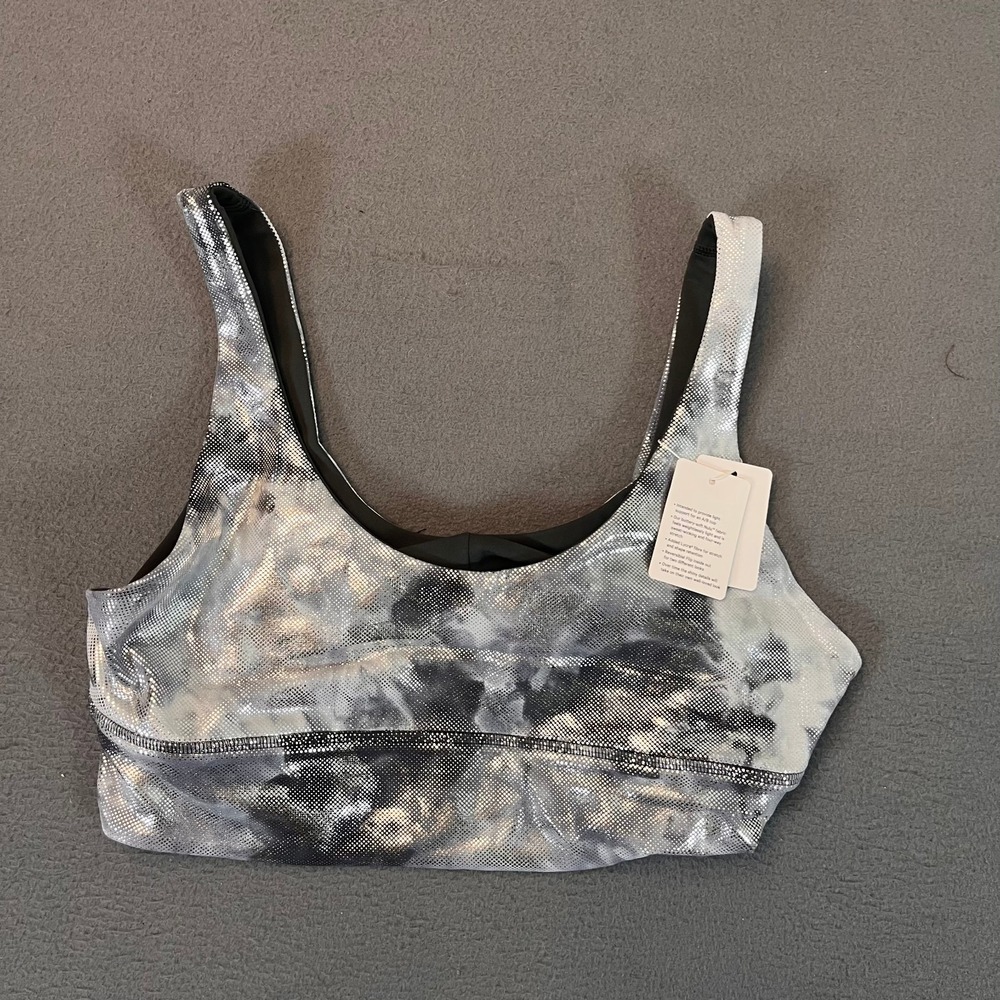 Lululemon Reversible Align Bra Shine Starlight Graphite Grey A/B Cup Womens 12